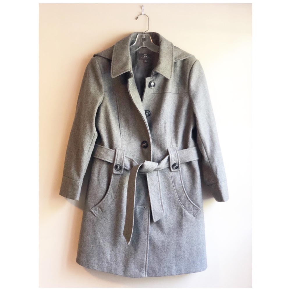 Gallery Women’s Coat Wool-blend Hood Belt Pockets